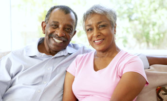 smiling old couple