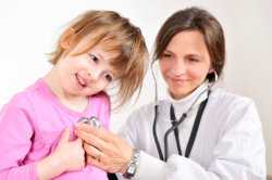 a girl with a doctor
